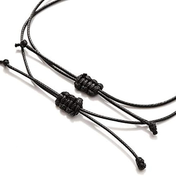 Simple Volcanic Stone Bracelet Pinky Swear Matching Set - Picture 6 of 8